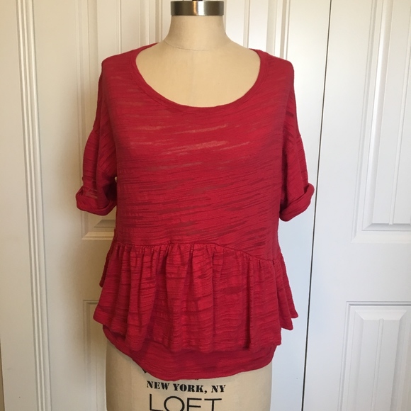 Anthropologie Tops - Burnout Hi-Low Rolled Sleeve Layered Top